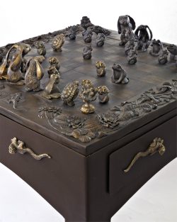2003 - Bronze and Steel Table - 32"h x 26"w x 26"d - Edition of 34