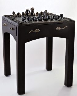 2003 - Bronze and Steel Table - 32"h x 26"w x 26"d - Edition of 34