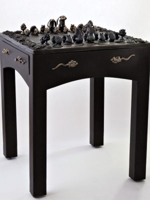 2003 - Bronze and Steel Table - 32"h x 26"w x 26"d - Edition of 34