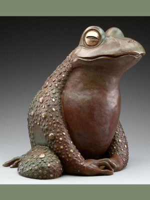 2006 - Bronze - 30"h x 24"w x 25"d - Edition of 24 Bronze sculpture of a frog elegantly sitting