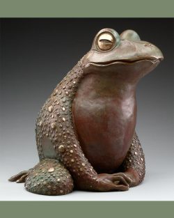 2006 - Bronze - 30"h x 24"w x 25"d - Edition of 24 Bronze sculpture of a frog elegantly sitting