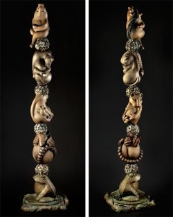 2008 - Bronze - (4 of 12 Zodiac animals on frog and lily pad base) 108"h x 26"w x 26"d - Edition of 12