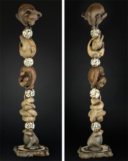 2008 - Bronze - (4 of 12 Zodiac animals on frog and lily pad base) 108"h x 26"w x 26"d - Edition of 12