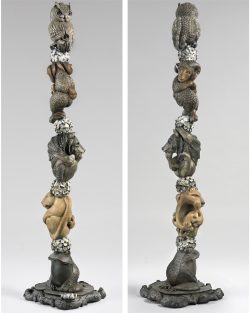 2008 - Bronze - (4 of 12 Zodiac animals on frog and lily pad base) 108"h x 26"w x 26"d - Edition of 12