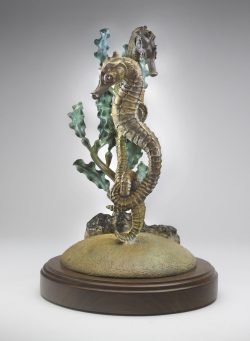 Poseidon’s Secret - pacific seahorses with Kelp, 16” h x 12.5”w x 10”d, 2026 - Edition of 24